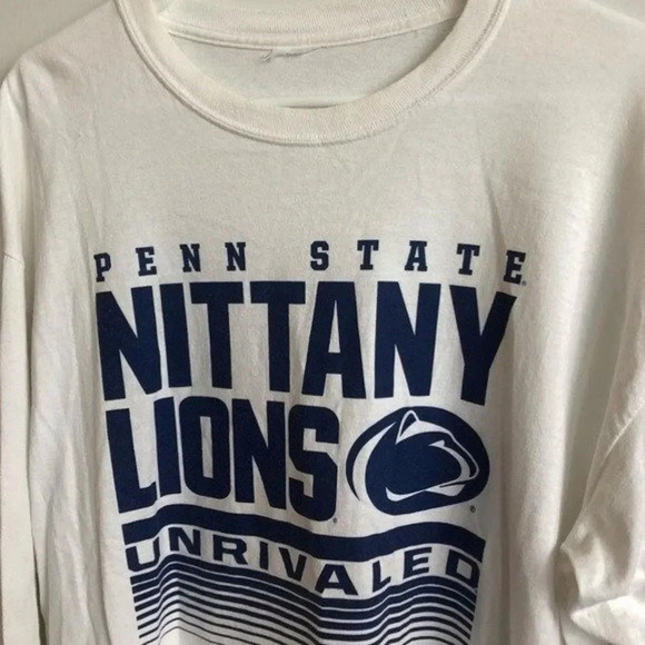 VTG Penn State Long Sleeve Tshirt Unrivaled College Football White Blue XL XXL - Picture 4 of 5